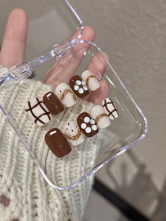 Cozy Brownie Press On Nail