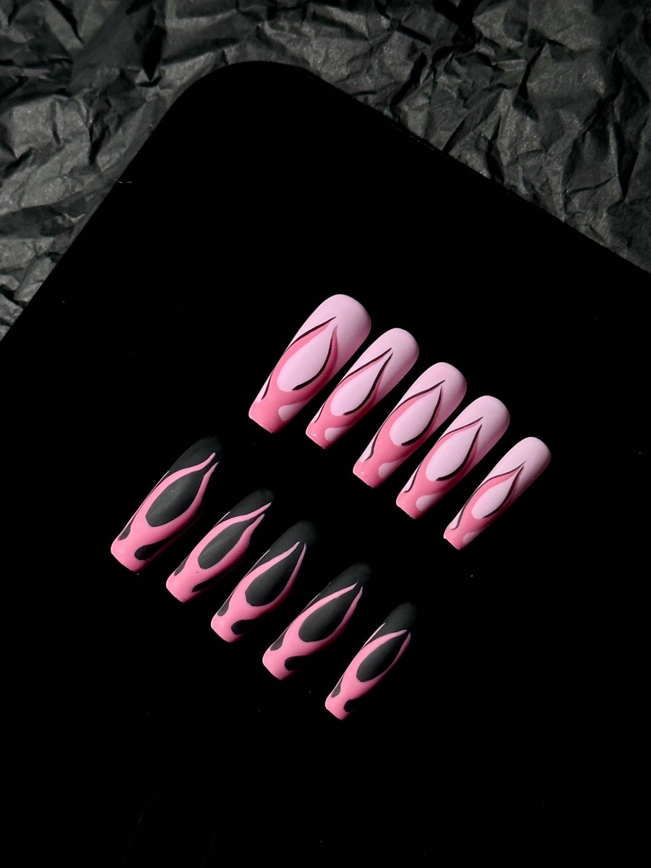 Cyber Barbie Flame Press On Nail