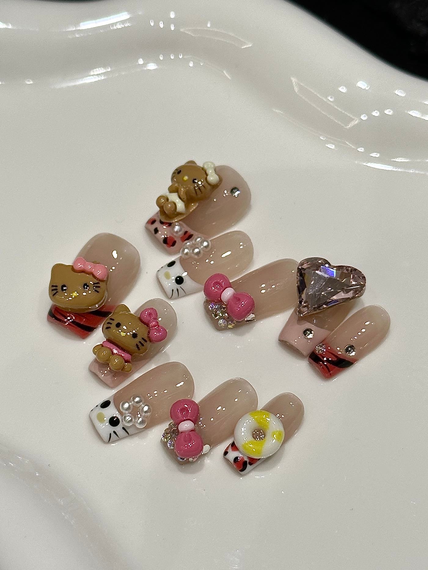 Black Kitty Cute Short Summer Press on Nail