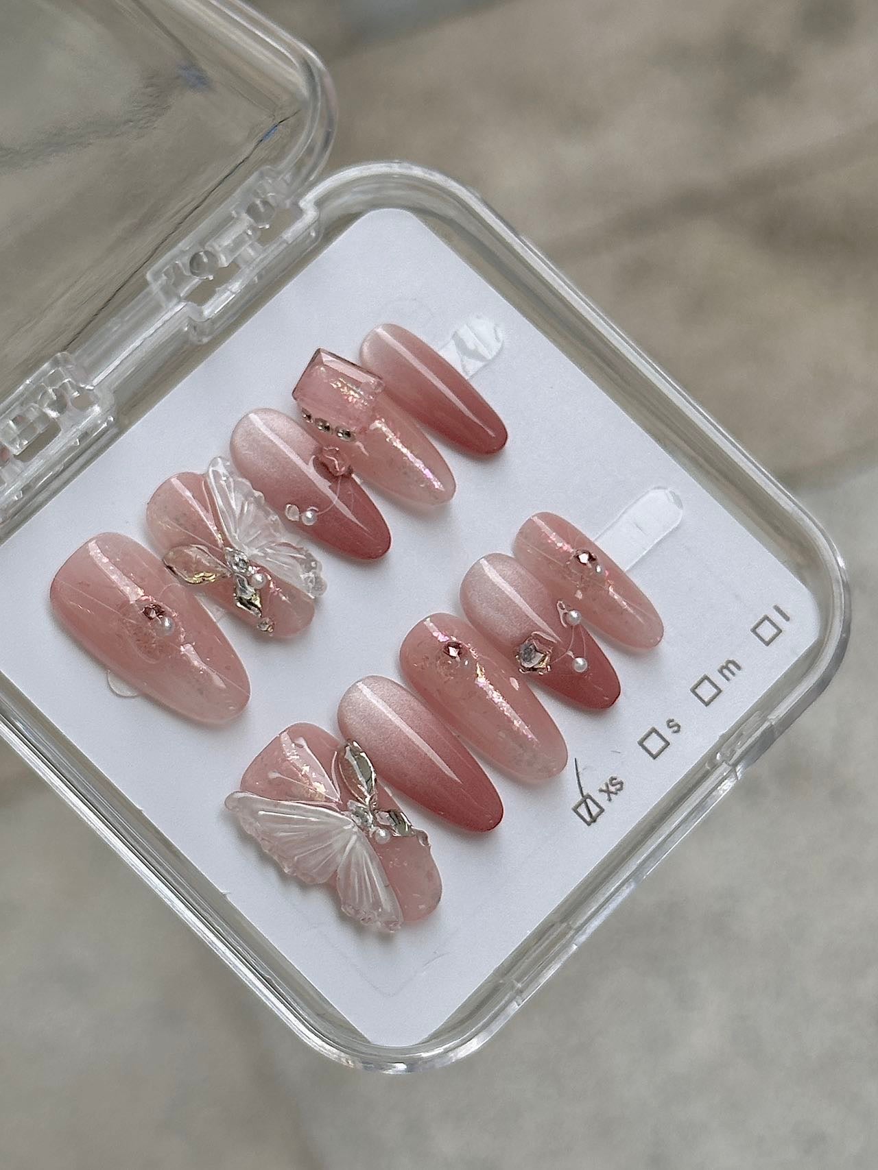 3D Pink Butterfly Summer Luxury Press on Nail