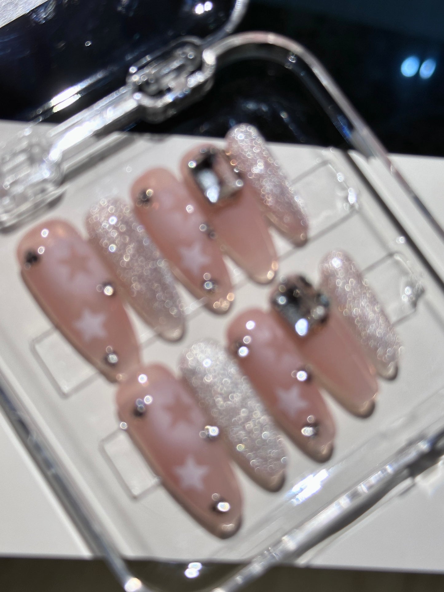 Pink Shining Star Luxury Press On Nail