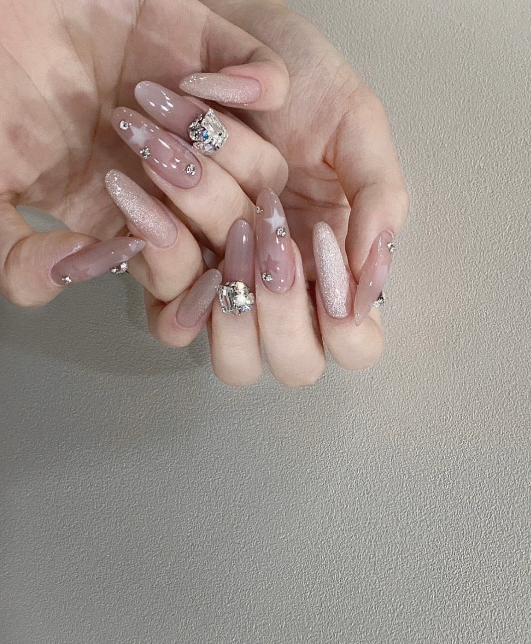 Pink Shining Star Luxury Press On Nail