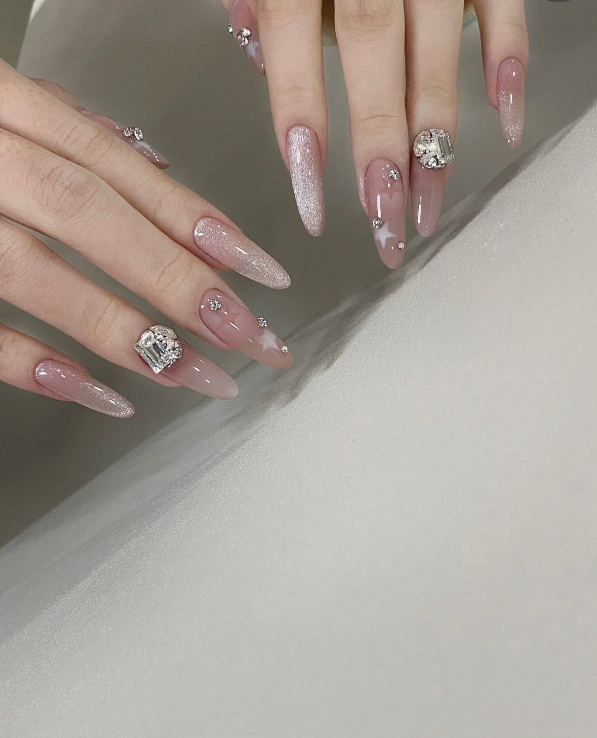 Pink Shining Star Luxury Press On Nail